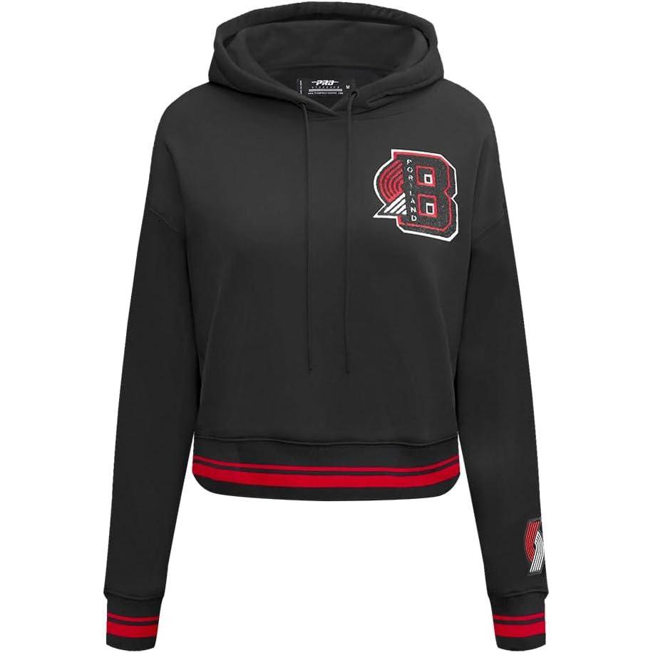 image:imagePro Standard Womens NBA Mash Up Cropped Pullover HoodieBlackRedBlack