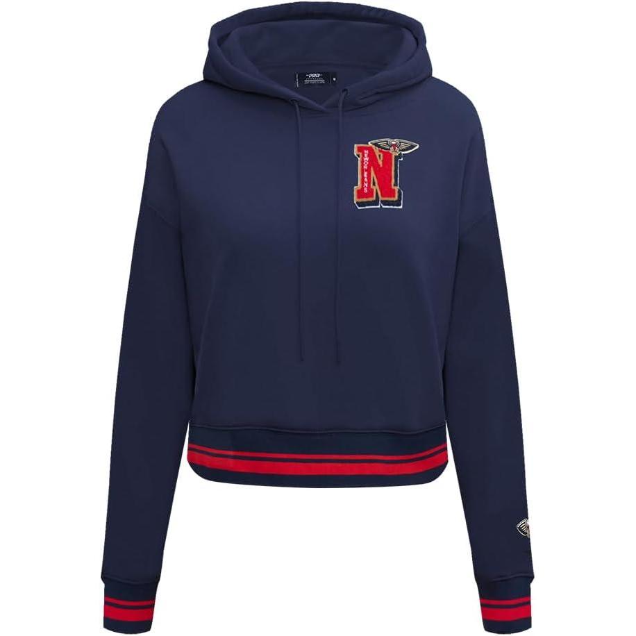 image:imagePro Standard Womens NBA Mash Up Cropped Pullover HoodieMidnight NavyRedMidnight Navy