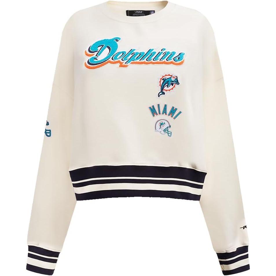 image:imagePro Standard Womens NFL Retro Classics Crewneck SweatshirtEggshell Black