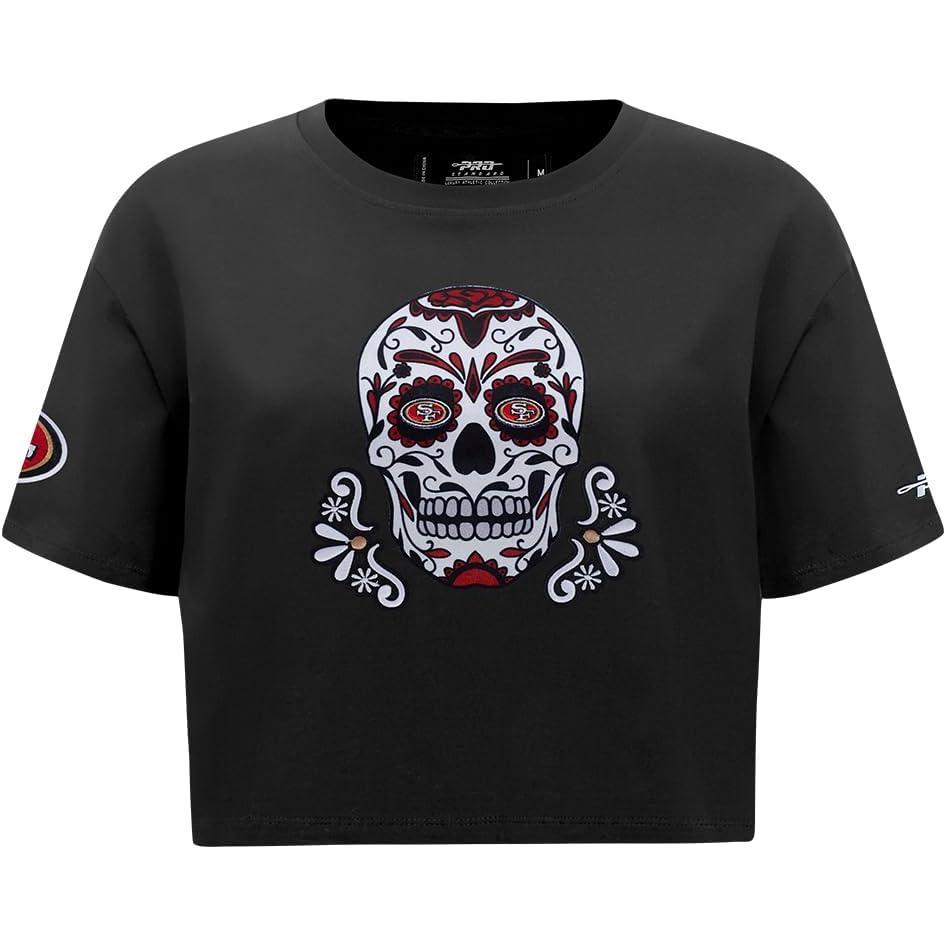 image:imagePro Standard Womens NFL Sugar Skull Short Sleeve Boxy TeeBlack