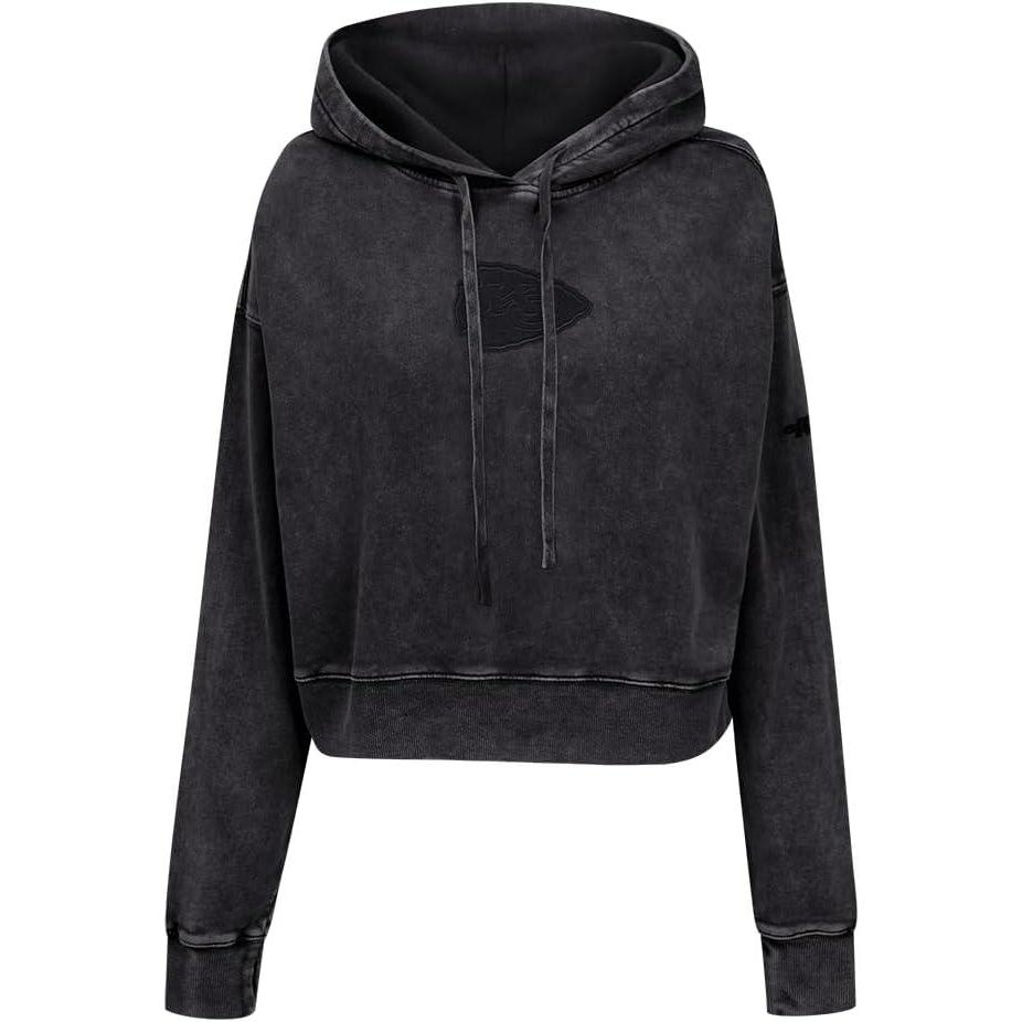 image:imagePro Standard Womens NFL Washed Classic Cropped Pullover HoodieWashed Black