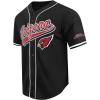 Pro Standard Mens NFL Script Tail Button Down Mesh Top(Black)