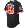 Pro Standard Mens NFL Script Tail Button Down Mesh Top(Black/Orange)