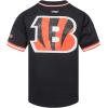Pro Standard Mens NFL Script Tail Button Down Mesh Top(Black/Orange)
