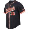 Pro Standard Mens NFL Script Tail Button Down Mesh Top(Black/Orange)