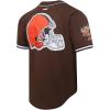 Pro Standard Mens NFL Script Tail Button Down Mesh Top(Brown)