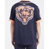 Pro Standard Mens NFL Script Tail Button Down Mesh Top(Midnight Navy/Orange)