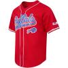 Pro Standard Mens NFL Script Tail Button Down Mesh Top(Red)