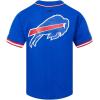 Pro Standard Mens NFL Script Tail Button Down Mesh Top(Royal Blue/Red)