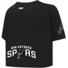 Pro Standard NBA Womens Womens NBA San Antonio Spurs Classic Player Cotton Short Sleeve Boxy Tee(Black)