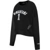 Pro Standard NBA womens Womens Nba San Antonio Spurs Classic Player Brushed Back French Terry Crewneck Sweatshirt(Black)