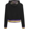 Pro Standard Womens NBA Mash Up Cropped Pullover Hoodie(Black/Purple)