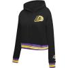 Pro Standard Womens NBA Mash Up Cropped Pullover Hoodie(Black/Purple)