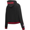 Pro Standard Womens NBA Mash Up Cropped Pullover Hoodie(Black/Red/Black)