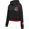Pro Standard Womens NBA Mash Up Cropped Pullover Hoodie(Black/Red/Black)