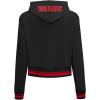 Pro Standard Womens NBA Mash Up Cropped Pullover Hoodie(Black/Red/Black)