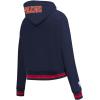 Pro Standard Womens NBA Mash Up Cropped Pullover Hoodie(Midnight Navy/Red/Midnight Navy)