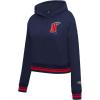 Pro Standard Womens NBA Mash Up Cropped Pullover Hoodie(Midnight Navy/Red/Midnight Navy)