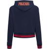 Pro Standard Womens NBA Mash Up Cropped Pullover Hoodie(Midnight Navy/Red/Midnight Navy)