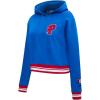 Pro Standard Womens NBA Mash Up Cropped Pullover Hoodie(Royal Blue/Red)