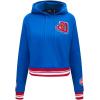 Pro Standard Womens NBA Mash Up Cropped Pullover Hoodie(Royal Blue/Red)