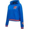 Pro Standard Womens NBA Mash Up Cropped Pullover Hoodie(Royal/Orange/Royal)