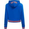 Pro Standard Womens NBA Mash Up Cropped Pullover Hoodie(Royal/Orange/Royal)