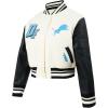 Pro Standard Womens NFL Best of Varsity Jacket(Eggshell/ Black)