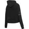 Pro Standard Womens NFL Classic Triple Black Cropped Pullover Hoodie(Triple Black)
