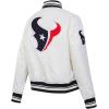 Pro Standard Womens NFL Houston Texans Retro Classics Satin Jacket Eggshell/Black S