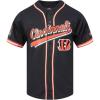 Pro Standard Mens NFL Script Tail Button Down Mesh Top(Black/Orange)