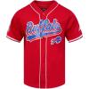 Pro Standard Mens NFL Script Tail Button Down Mesh Top(Red)