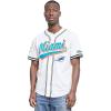 Pro Standard Mens NFL Script Tail Button Down Mesh Top(White/Black/White)