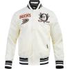 Pro Standard Mens NHL Retro Classics Satin Jacket(Eggshell/ Black)
