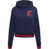 Pro Standard Womens NBA Mash Up Cropped Pullover Hoodie(Midnight Navy/Red/Midnight Navy)