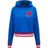 Pro Standard Womens NBA Mash Up Cropped Pullover Hoodie(Royal Blue/Red)