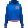 Pro Standard Womens NBA Mash Up Cropped Pullover Hoodie(Royal/Orange/Royal)