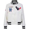Pro Standard Womens NFL Houston Texans Retro Classics Satin Jacket Eggshell/Black S