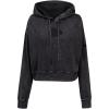 Pro Standard Womens NFL Washed Classic Cropped Pullover Hoodie(Washed Black)