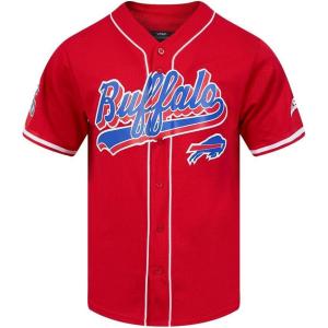 Pro Standard Mens NFL Script Tail Button Down Mesh Top(Red)