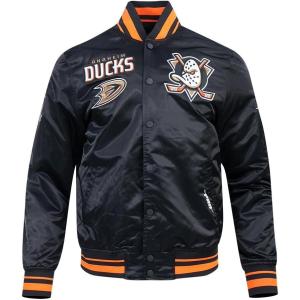 Pro Standard Mens NHL Retro Classics Satin Jacket(Black/Orange)