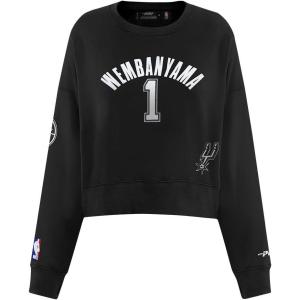 Pro Standard NBA womens Womens Nba San Antonio Spurs Classic Player Brushed Back French Terry Crewneck Sweatshirt(Black)