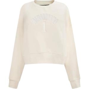 Pro Standard NBA womens Womens Nba San Antonio Spurs Neutrals Player Brushed Back French Terry Crewneck Sweatshirt(Eggshell)