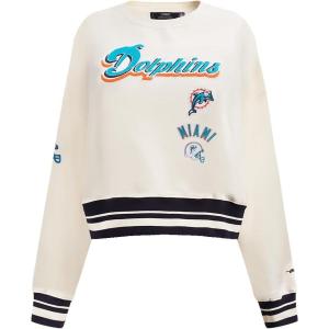 Pro Standard Womens NFL Retro Classics Crewneck Sweatshirt(Eggshell/ Black)