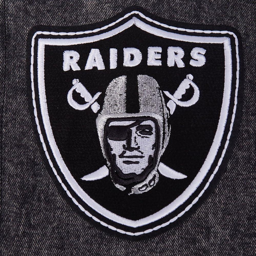 image:imagePro Standard Mens NFL Rebel Athletics Denim JacketWashed BlackEggshell