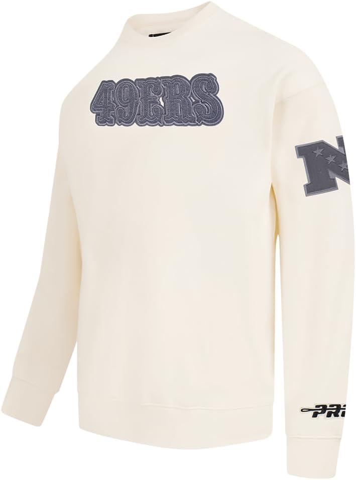 image:imagePro Standard Mens NFL Reverse French Terry Brushed Back French Terry Crewneck SweatshirtOffwhite