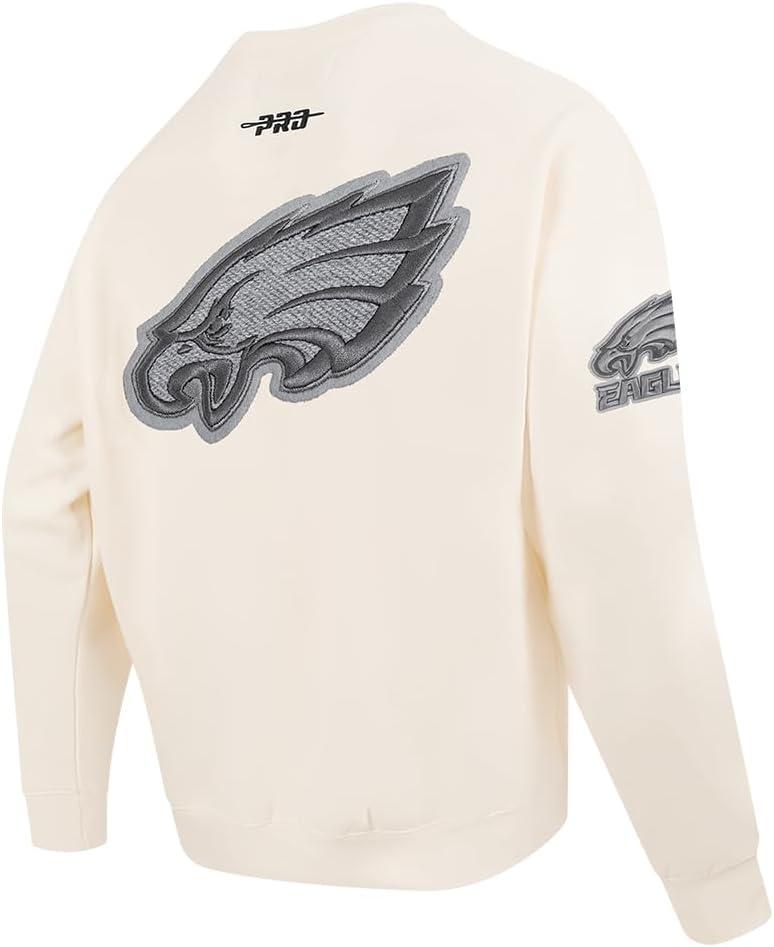 image:imagePro Standard Mens NFL Reverse French Terry Brushed Back French Terry Crewneck SweatshirtOffwhite