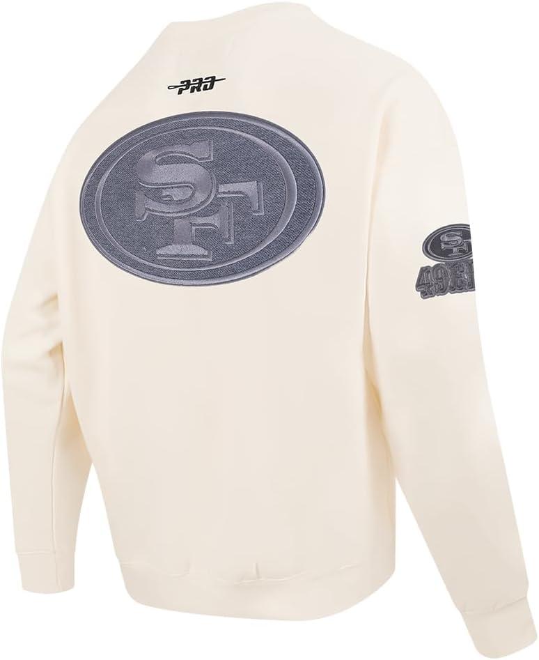 image:imagePro Standard Mens NFL Reverse French Terry Brushed Back French Terry Crewneck SweatshirtOffwhite