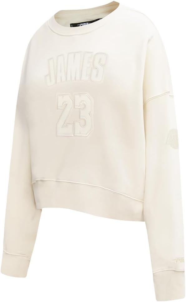 image:imagePro Standard NBA womens Womens Nba Los Angeles Lakers Neutrals Player Brushed Back French Terry Crewneck SweatshirtEggshell