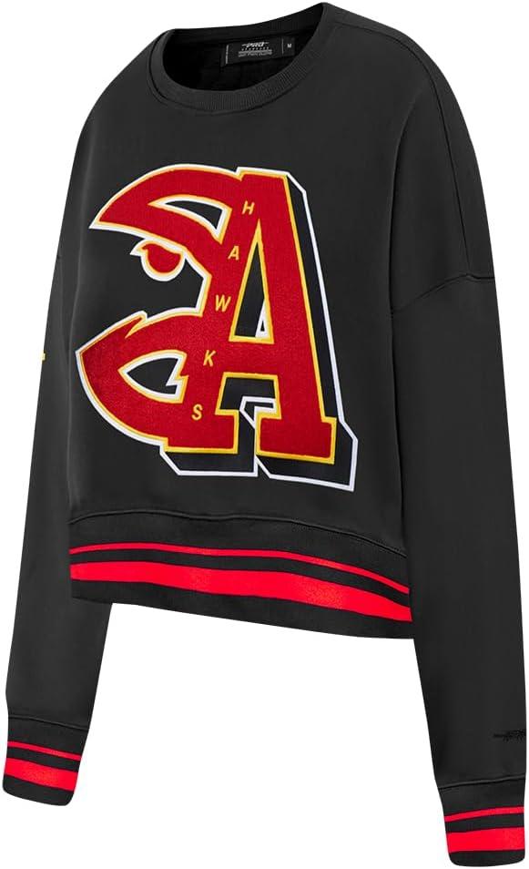 image:imagePro Standard NBA womens Womens Nba Mash Up Brushed Back French Terry Crewneck SweatshirtBlackRedBlack